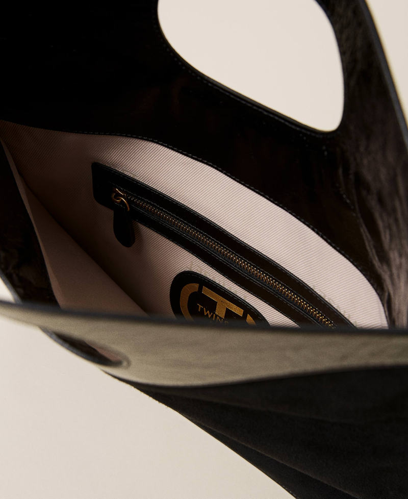 Borsa clutch ripiegata in pelle Nero Donna 212TB7171-06