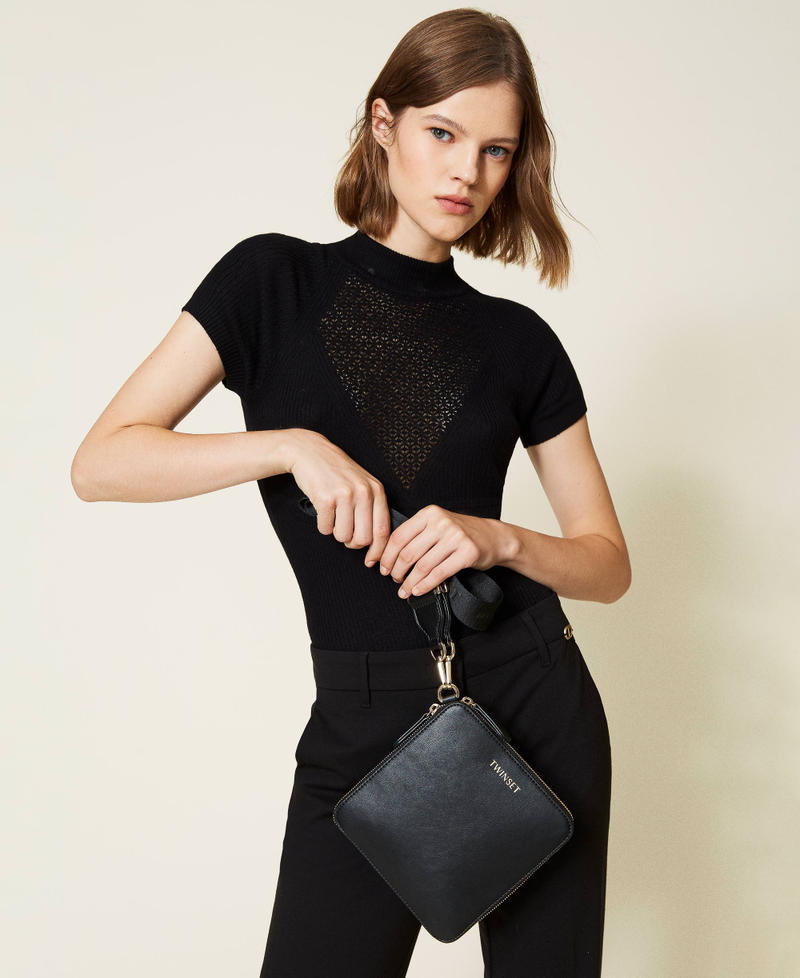 Borsa shopper ripiegabile con logo Nero Donna 212TB7190-0S