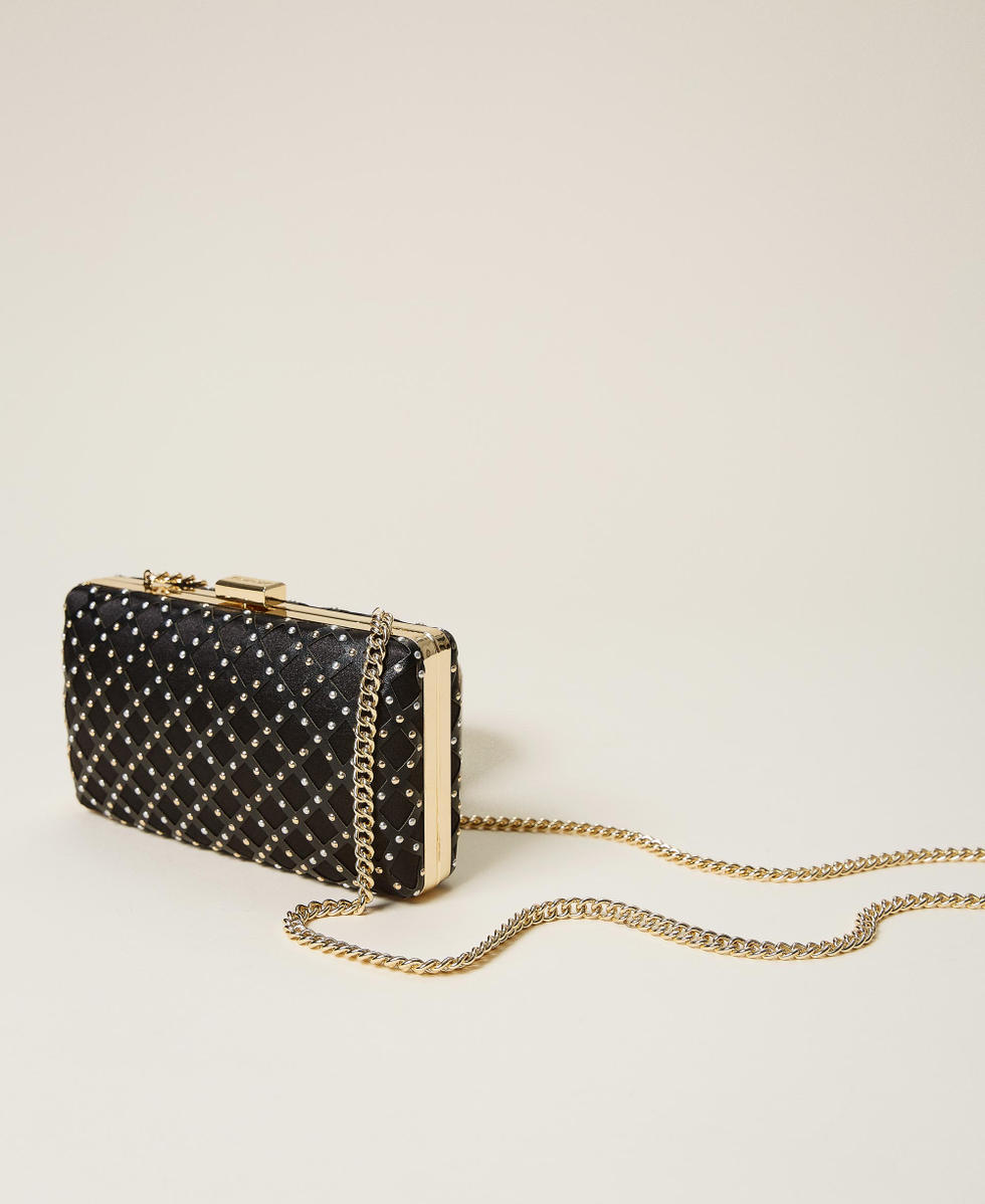 Clutch bag with studs Woman Black TWINSET Milano
