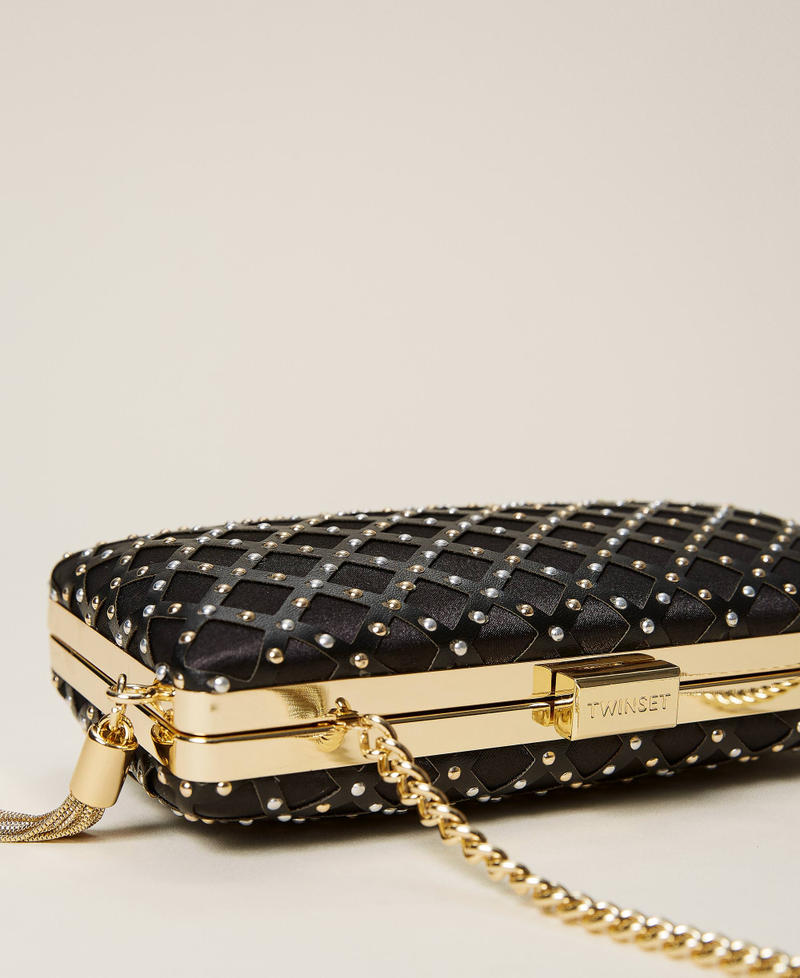 Bolso clutch con tachuelas Mujer, Negro TWINSET Milano