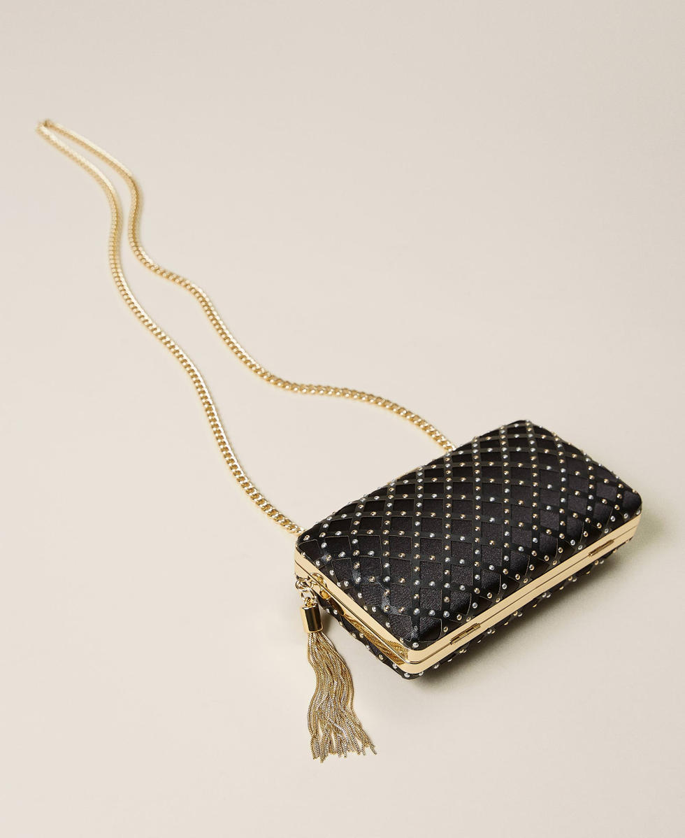 Gold studded 2025 clutch bag