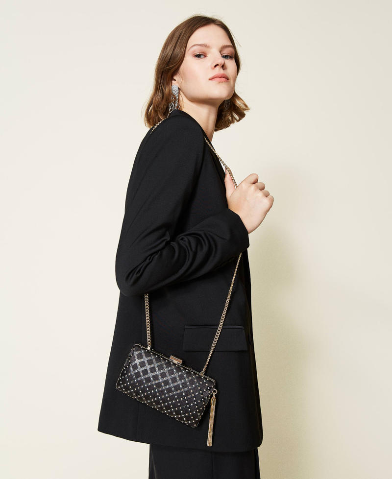 Clutch bag with studs Black Woman 212TB7210-0S