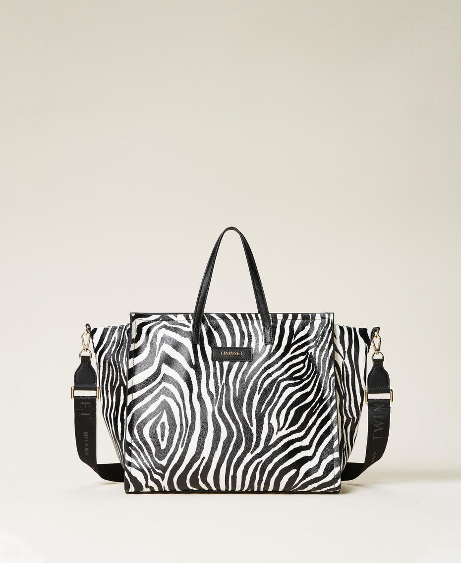 Bolso shopper con estampado animal print Estampado Cebra Mujer 212TB7230-01