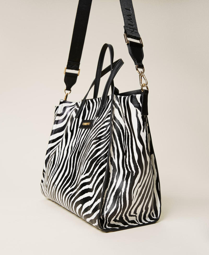 Bolso shopper con estampado animal print Estampado Cebra Mujer 212TB7230-02