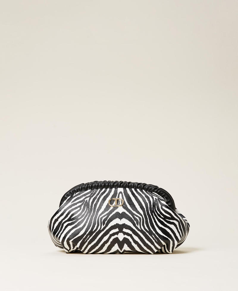 Soft clutch bag with animal print Zebra Print Woman 212TB7231-01