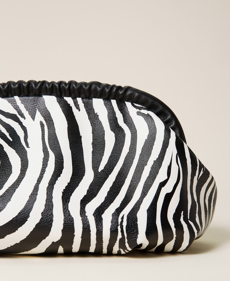 Soft clutch bag with animal print Woman Black TWINSET Milano