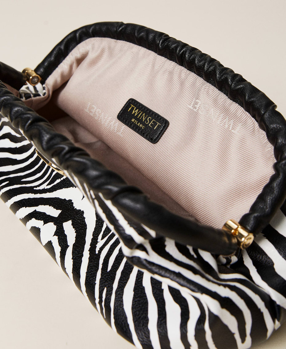 Soft clutch bag with animal print Zebra Print Woman 212TB7231-05