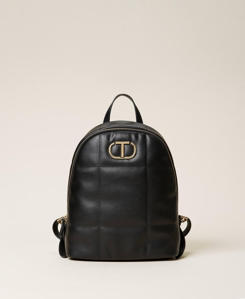 Стеганый рюкзак с логотипом Черный женщина 212TB7250-01