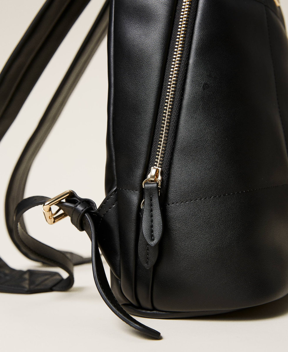 Quilted backpack with logo Black Woman 212TB7250-04