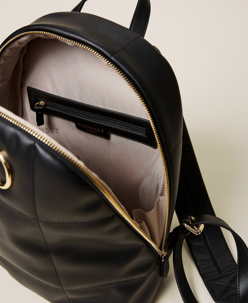 Стеганый рюкзак с логотипом Черный женщина 212TB7250-05