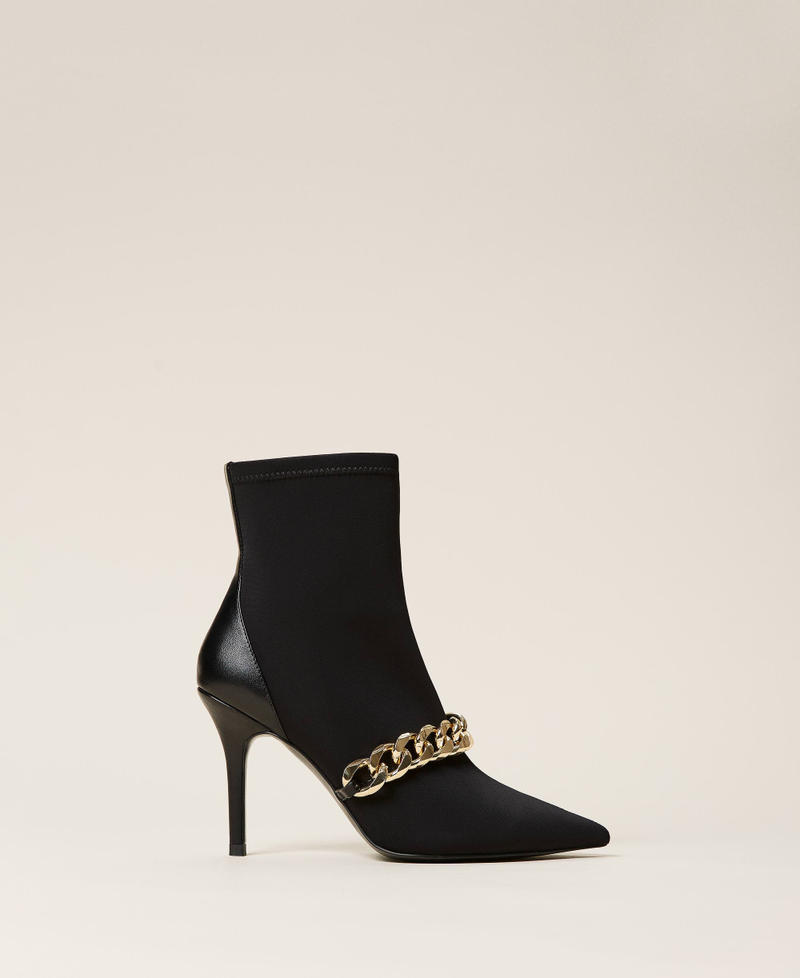 Ankle boots with chain Black Woman 212TCP03C-02