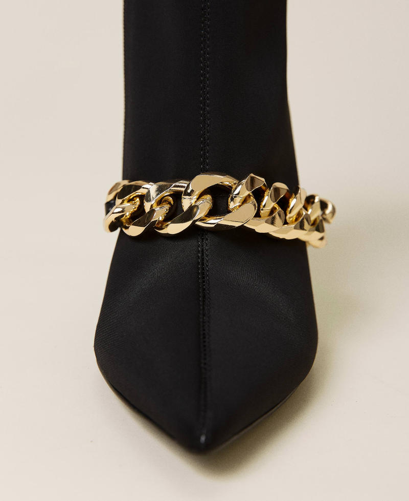 Ankle boots with chain Black Woman 212TCP03C-03