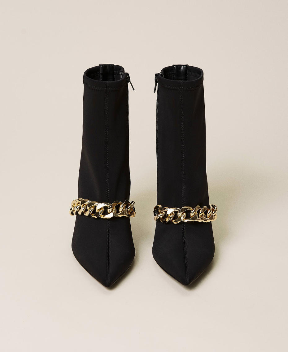 Ankle boots with chain Black Woman 212TCP03C-05