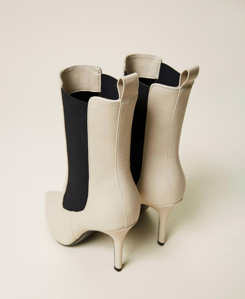 High ankle boots with elastic gores "Ice" White Woman 212TCP03E-02