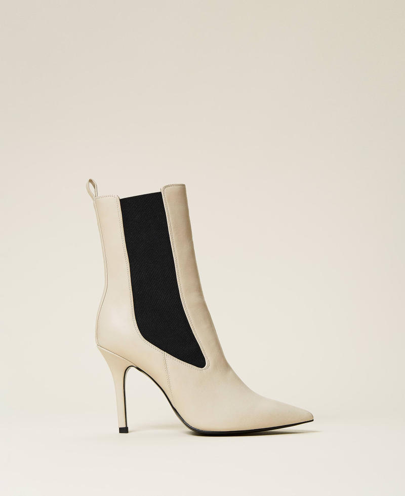 High ankle boots with elastic gores "Ice" White Woman 212TCP03E-03