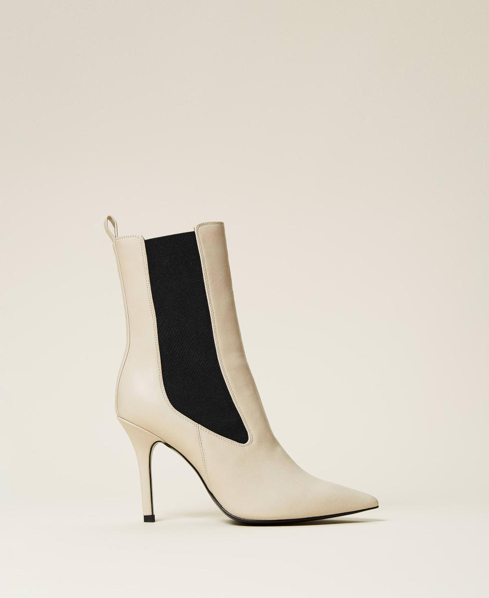 Bottines montantes avec bandes &eacute;lastiques Blanc "Ice" Femme 212TCP03E-03