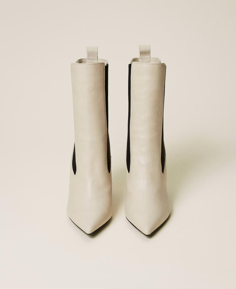 High ankle boots with elastic gores "Ice" White Woman 212TCP03E-06