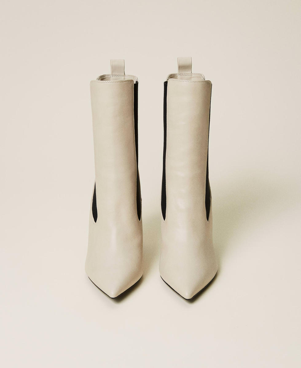 Bottines montantes avec bandes &eacute;lastiques Blanc "Ice" Femme 212TCP03E-06