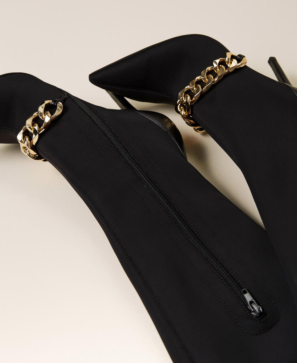 Thigh high boots with chains sale