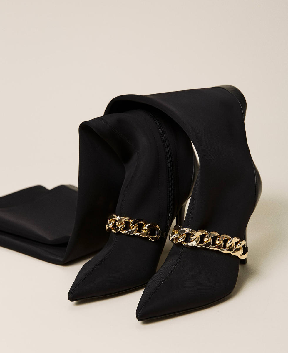 Thigh high boots with chains sales