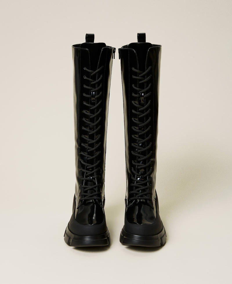 Anfibi alti in vernice Nero Donna 212TCP040-06