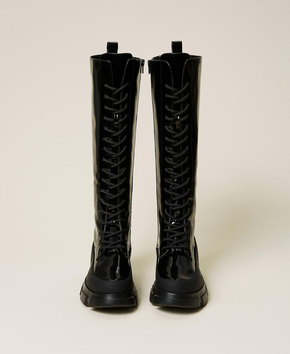 Anfibi alti in vernice Nero Donna 212TCP040-06