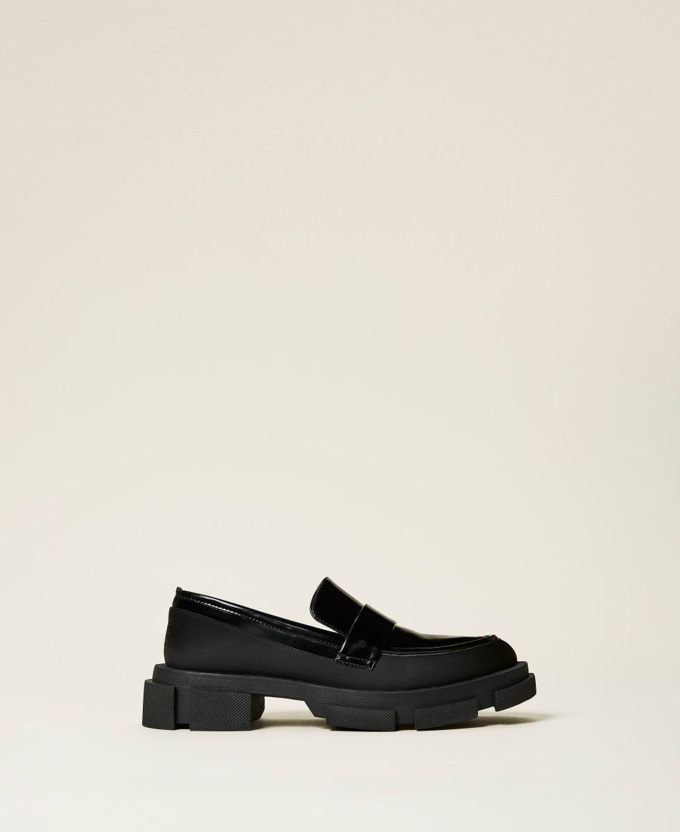 Patent leather moccasins Woman Black TWINSET Milano