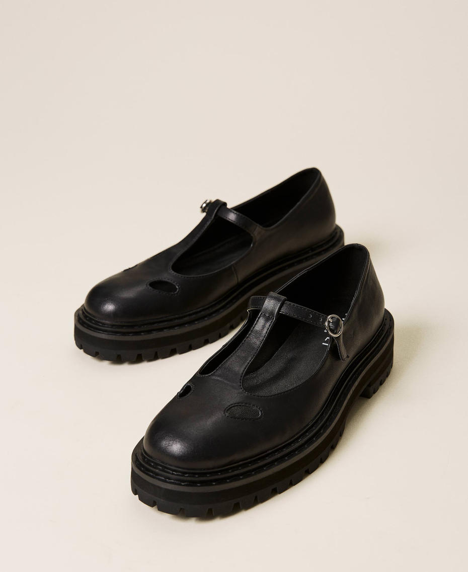 Zapatos T-bar con pulsera Negro Mujer 212TCP066-01