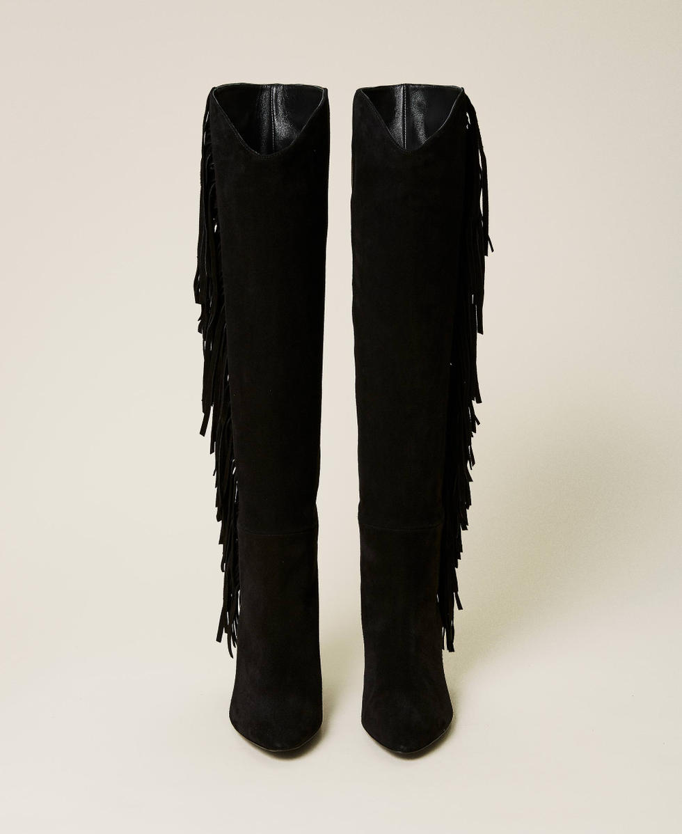 Botas negras flecos store