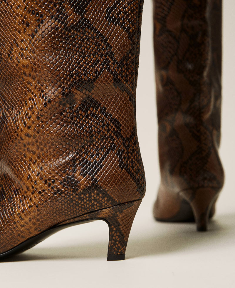 Botas altas de piel animal print Estampado Whips Cuero Mujer 212TCP180-04