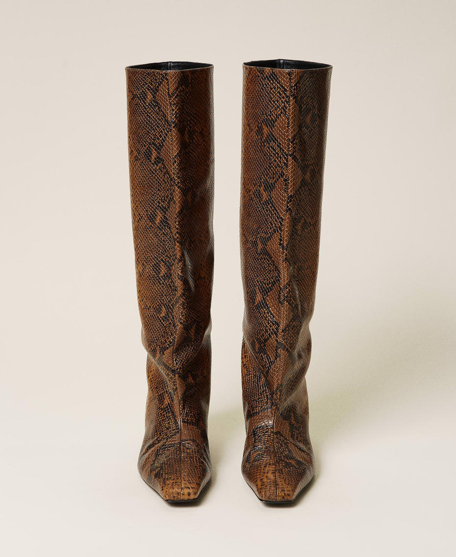 Botas altas de piel animal print Estampado Whips Cuero Mujer 212TCP180-06