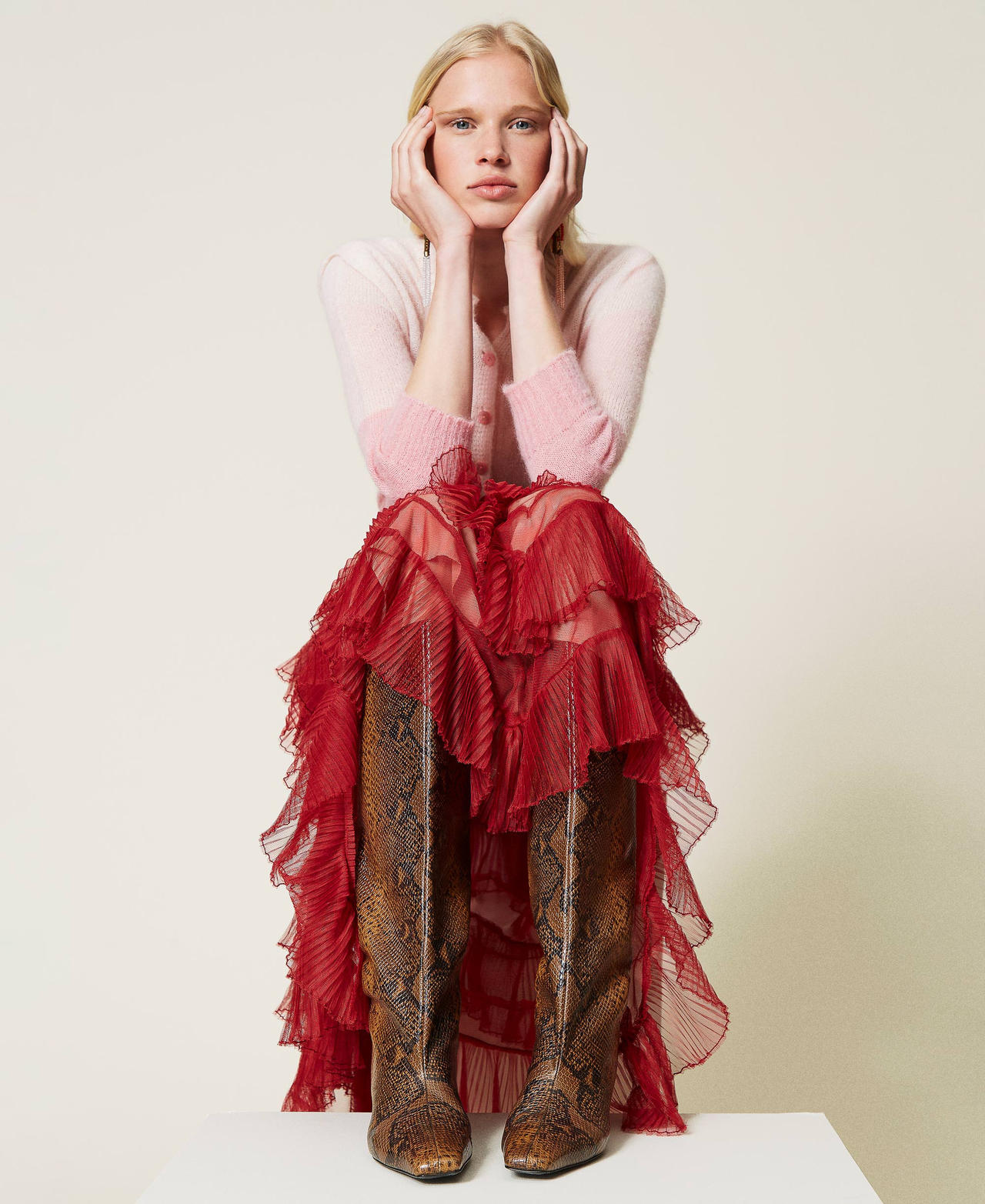 Botas altas de piel animal print Estampado Whips Cuero Mujer 212TCP180-0S