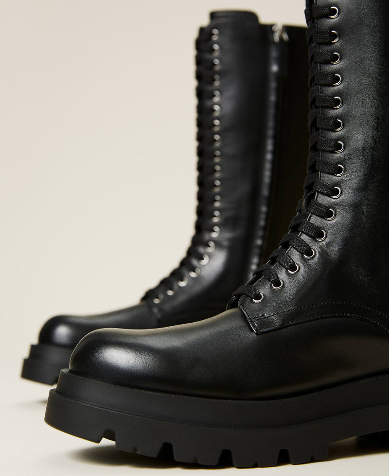 Anfibi alti in pelle Nero Donna 212TCP230-02