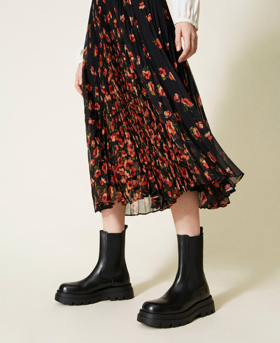 Stivaletti in pelle con elastico Nero Donna 212TCP232-0S