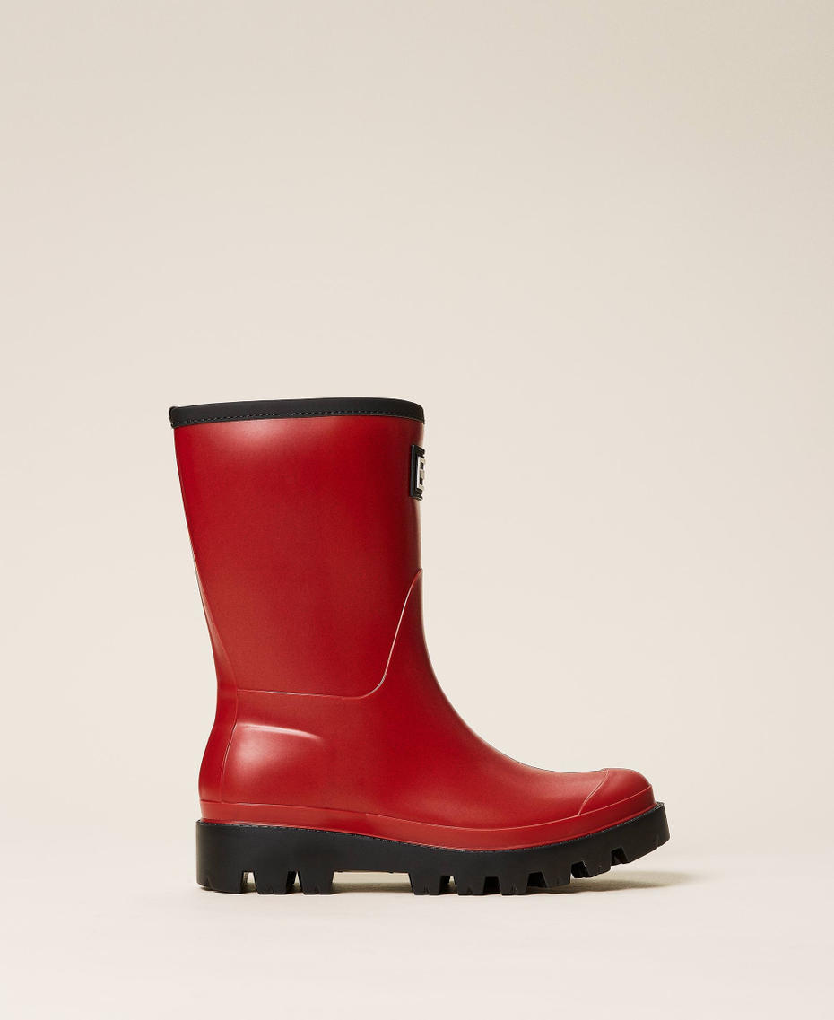 Rain boots with logo Dark Raspberry Woman 212TCP270-03