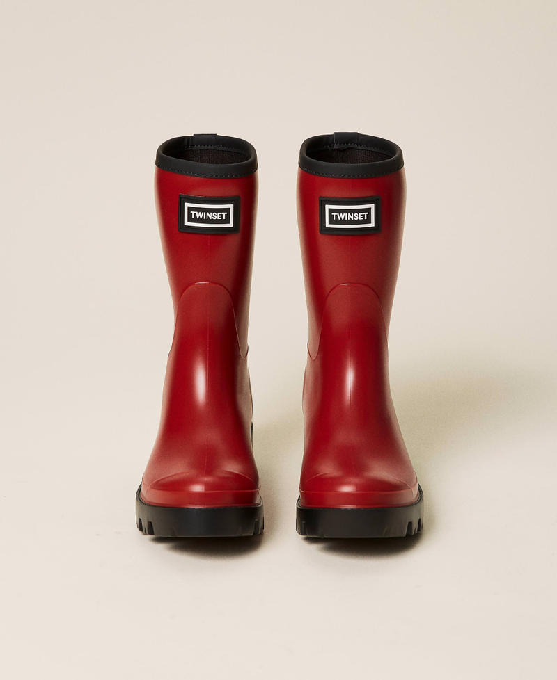 Rain boots with logo Dark Raspberry Woman 212TCP270-05