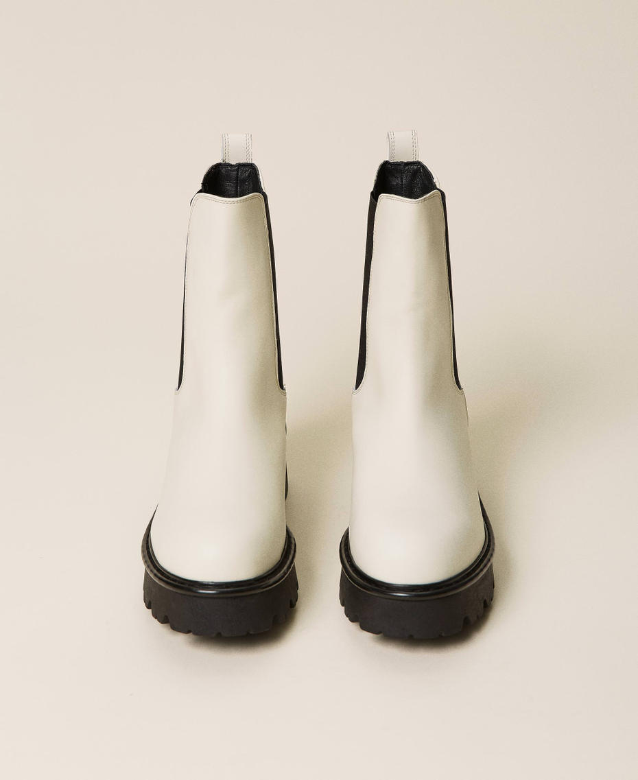 Leather ankle boots with studs Off White Woman 212TCT012-05