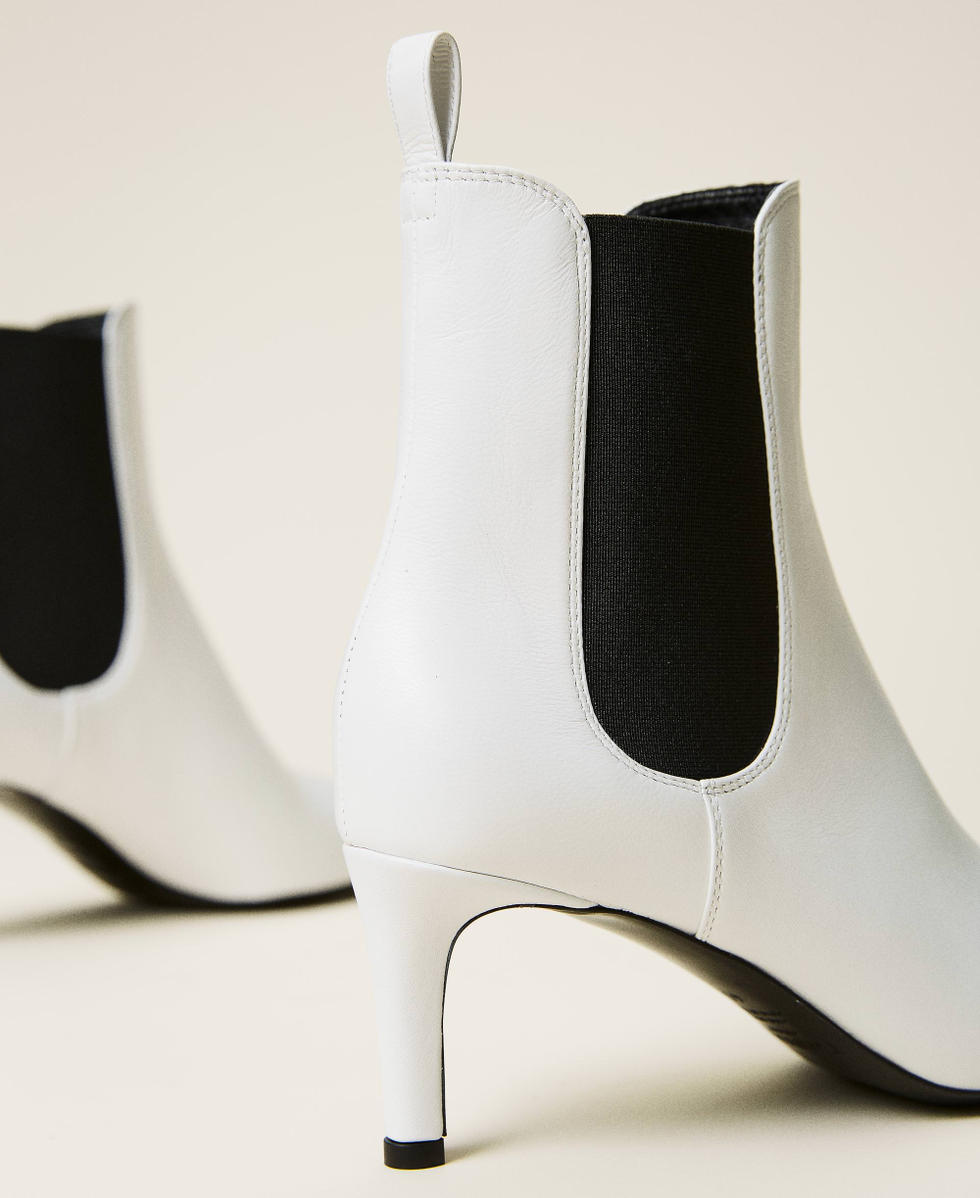 Soft nappa leather ankle boots Woman White TWINSET Milano