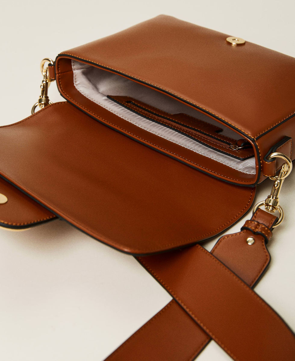 Large shoulder bag with logo Woman, Brown | TWINSET Milano