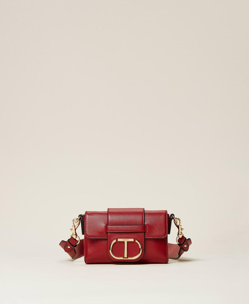 Petit sac à bandoulière avec logo Rouge Cerise Femme 212TD8061-01