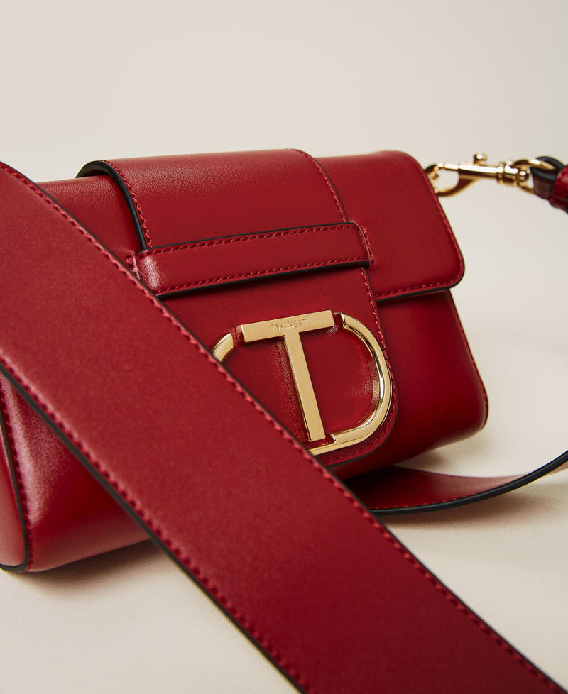 Petit sac à bandoulière avec logo Rouge Cerise Femme 212TD8061-03