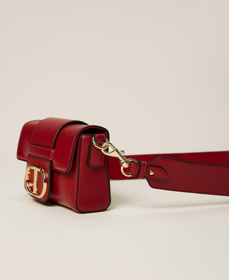Petit sac à bandoulière avec logo Rouge Cerise Femme 212TD8061-04