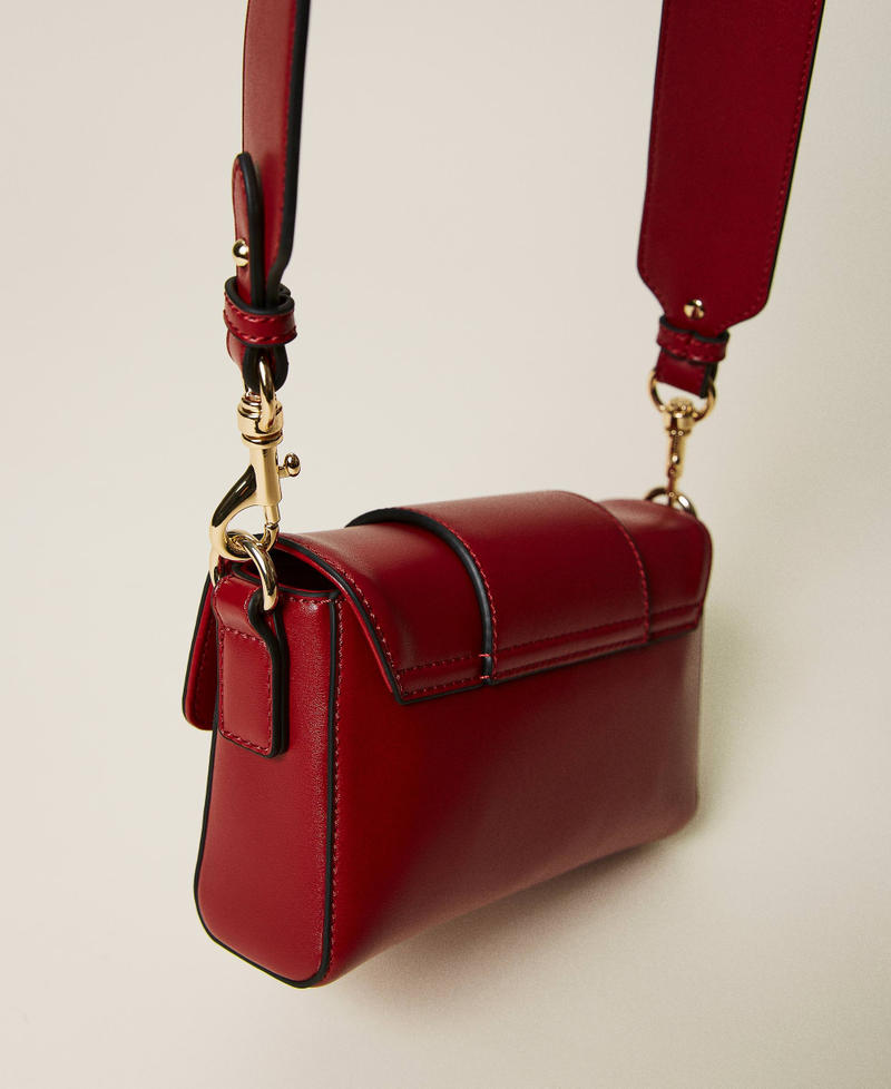 Petit sac à bandoulière avec logo Rouge Cerise Femme 212TD8061-05