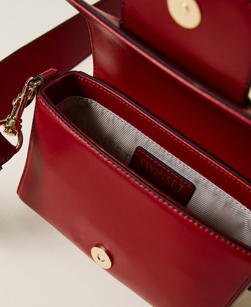 Petit sac à bandoulière avec logo Rouge Cerise Femme 212TD8061-06