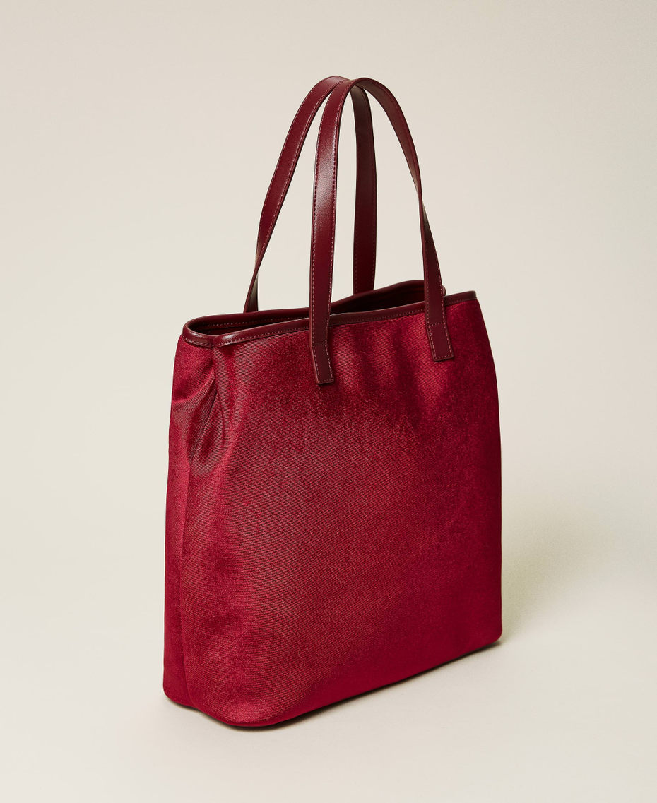 Бархатная сумка-шоппер с логотипом Красный Черешня женщина 212TD8090-05
