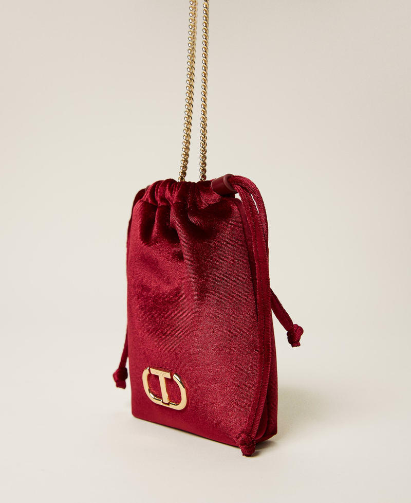 Portacellulare in velluto Rosso Ciliegia Donna 212TD8091-04