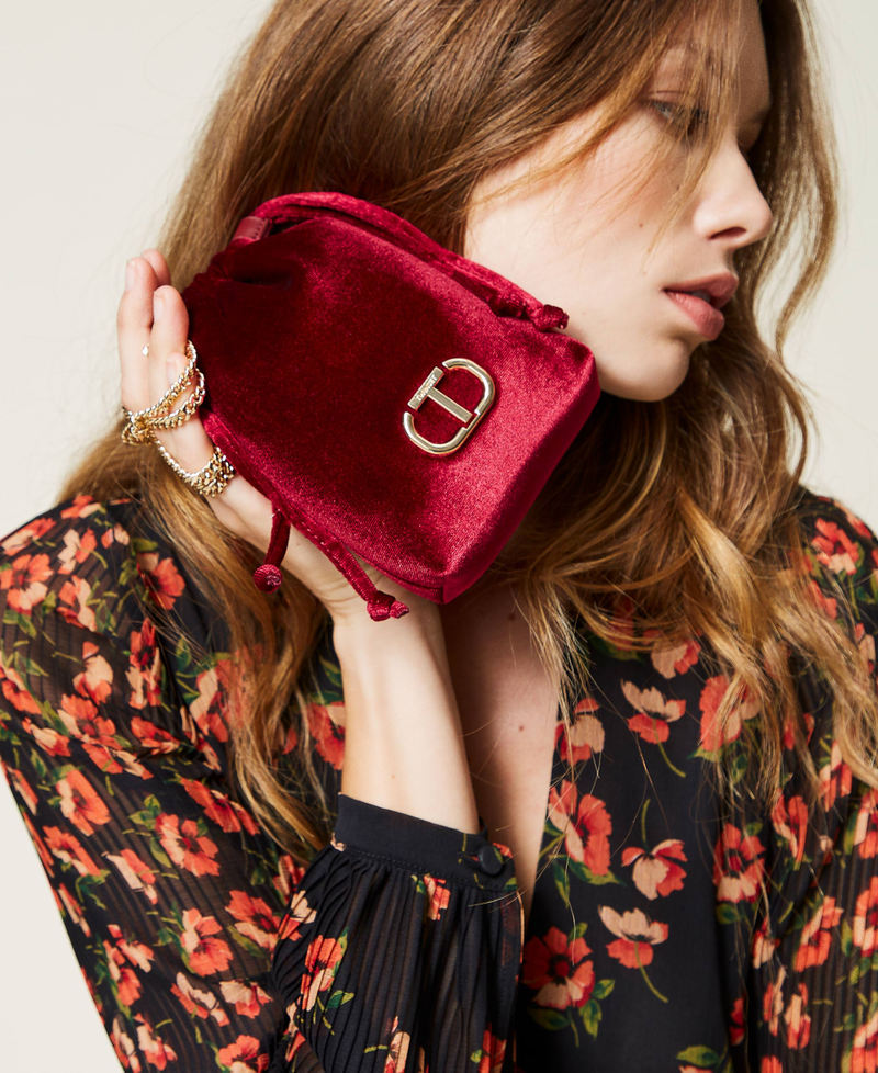 Portacellulare in velluto Rosso Ciliegia Donna 212TD8091-0T