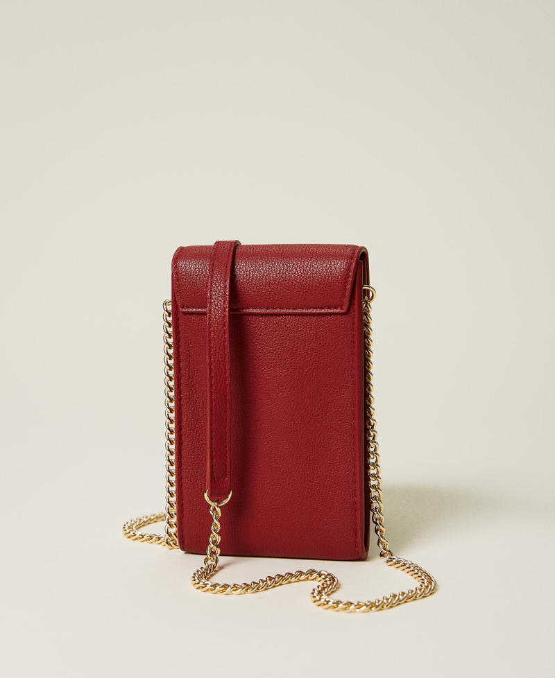 Portacellulare con borchie e logo Rosso Ciliegia Donna 212TD8107-04