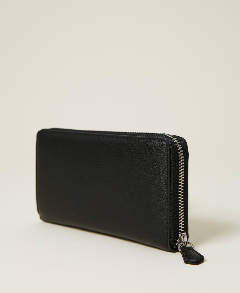 Portafoglio zip around con borchie e logo Nero Donna 212TD8108-03