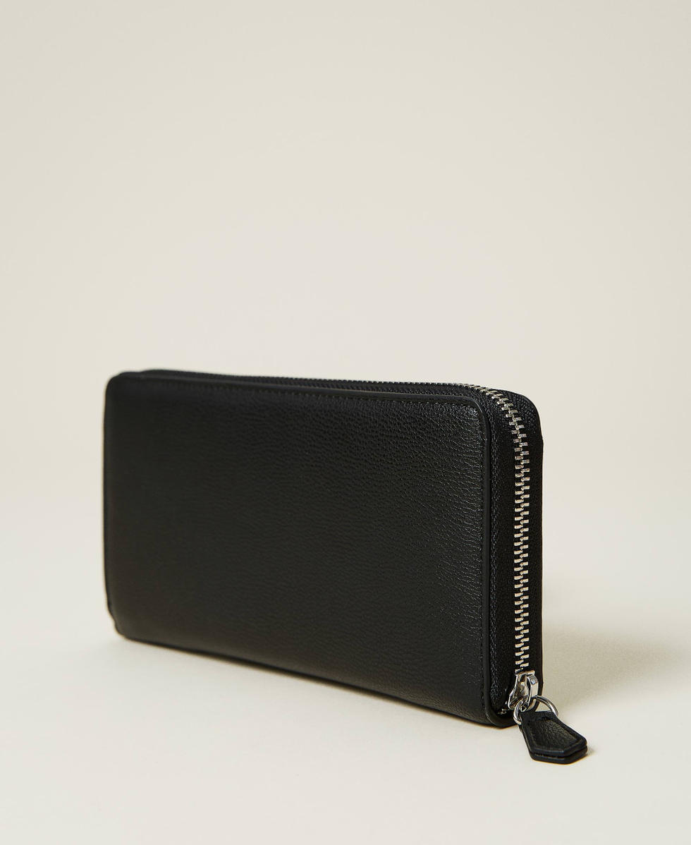 Zip-around wallet with studs and logo Black Woman 212TD8108-03
